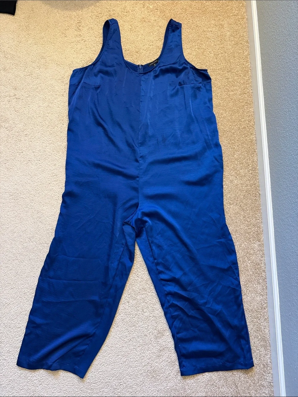 Universal Standard Satin Scoop Neck Jumsuit in Royal Blue Size 18/20 - Picture 2 of 11